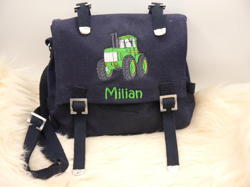 Canvastasche "Milian" + Traktor bestickt individualisierbar -Ausstellungsstück- - sofort lieferbar -
